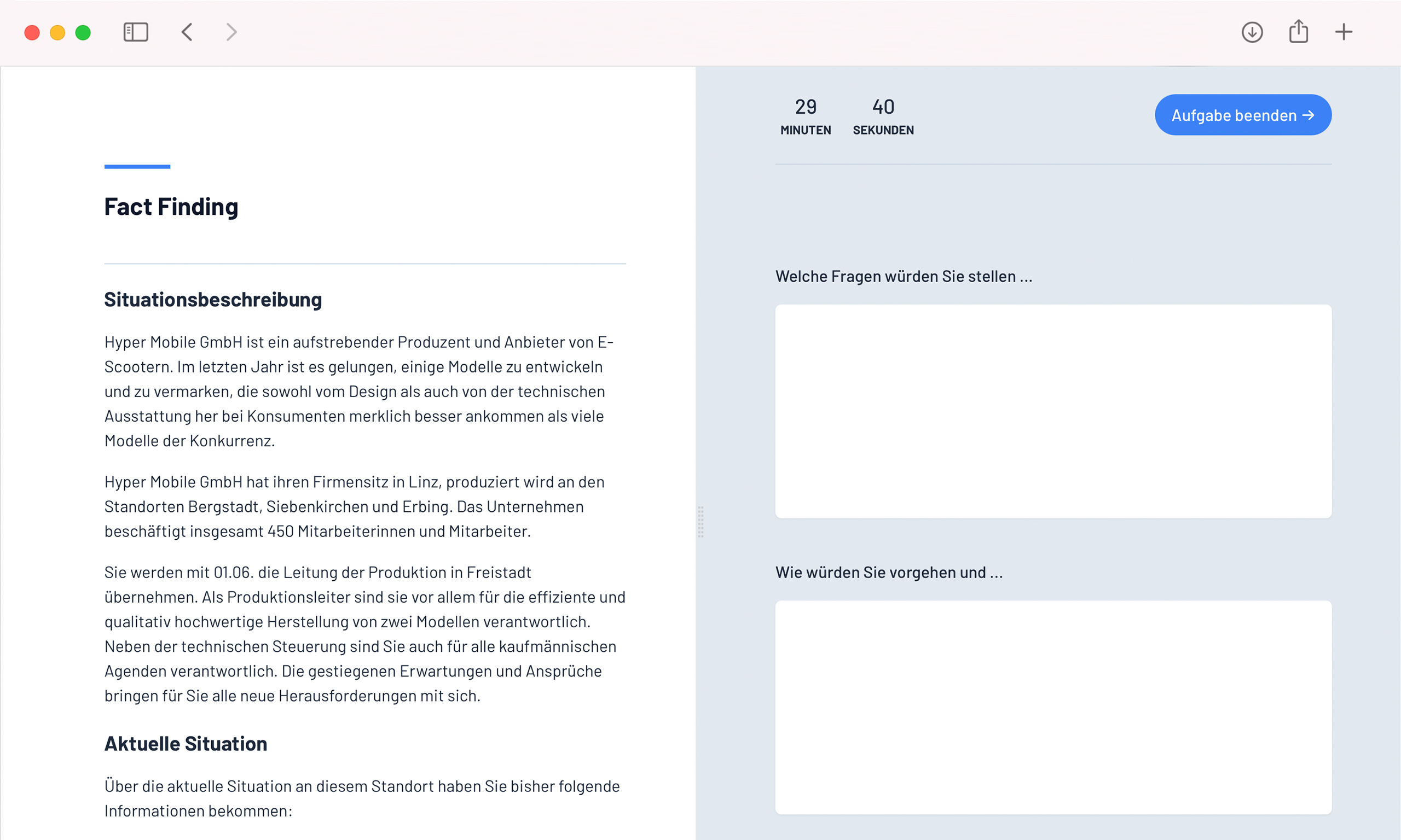 Facts Finding Durchführung